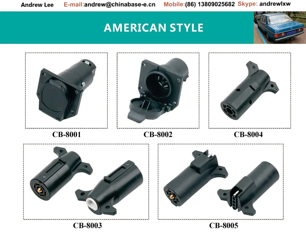 American Trailer Adapter 7 Way Blade Socket Type B CB-8002