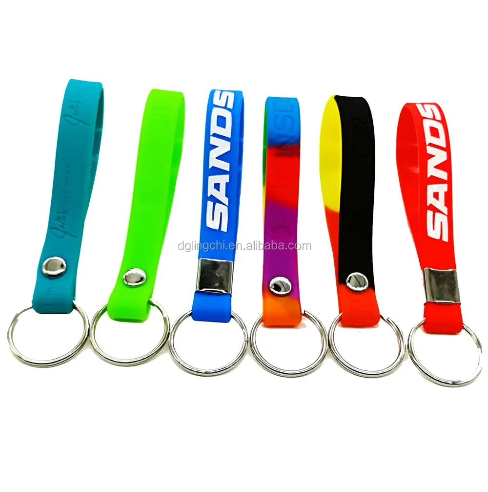 Custom Unisex Silicone Bracelet Key Ring Wristband Bangle Key Holder ...