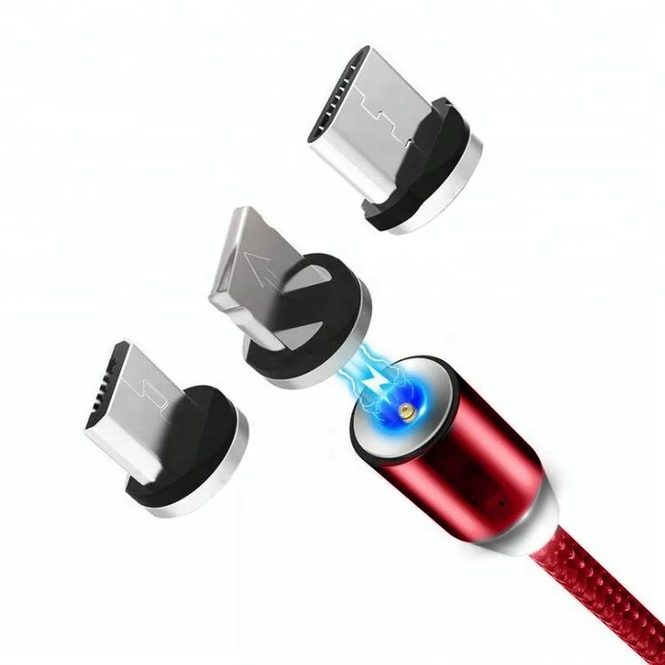 Hot Selling 3 in 1 Connectors Charging Cable 360 Degree Magnetic Usb Cable For Iphone XS