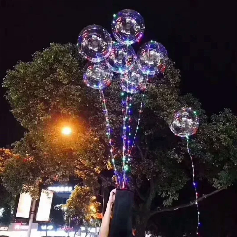 bobo balloons with copper led light bar, string