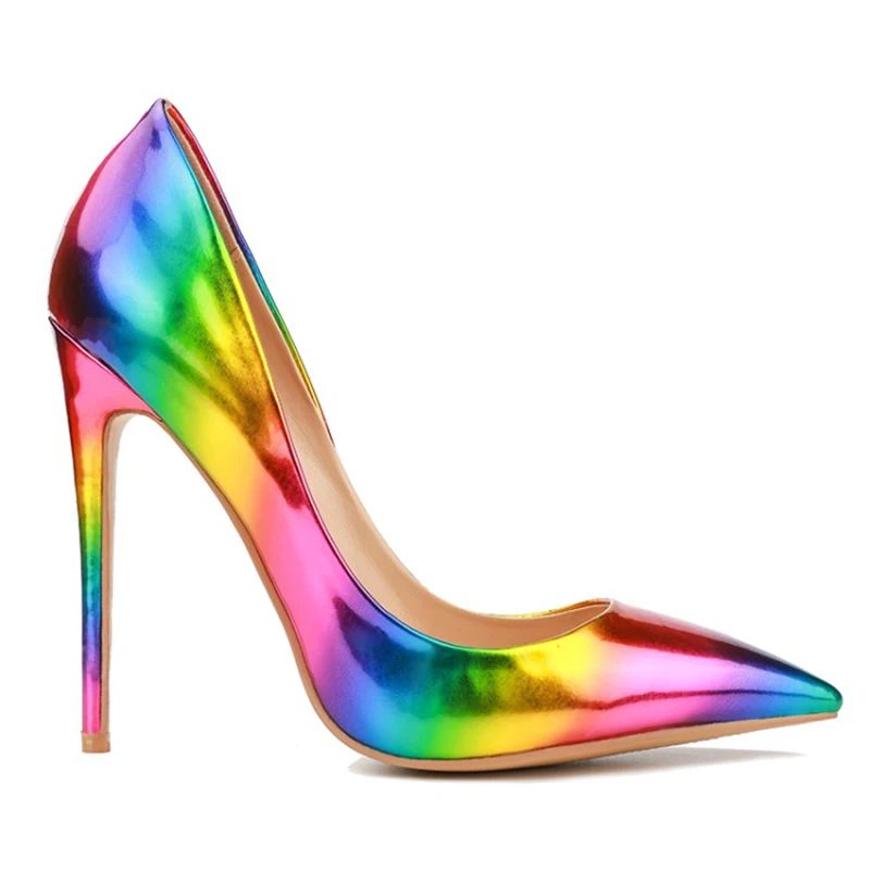 2019 New Women Pump Stiletto High Heels Rainbow Color Heels Women Shoes ...