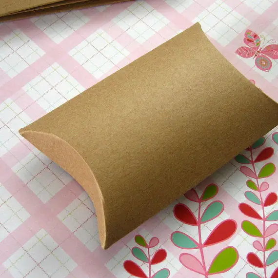 Custom Print Corrugated Recycled Kraft Paper Pillow Boxes Wholesale