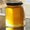2015 glass storage bottle /Hexagonal honey jar/Jam jar with Aluminum lid