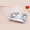 FREE SAMPLE Factory price stainless steel Divided Round Shape Tray Lunch Plates Fast Food Serving Tray airline food trays