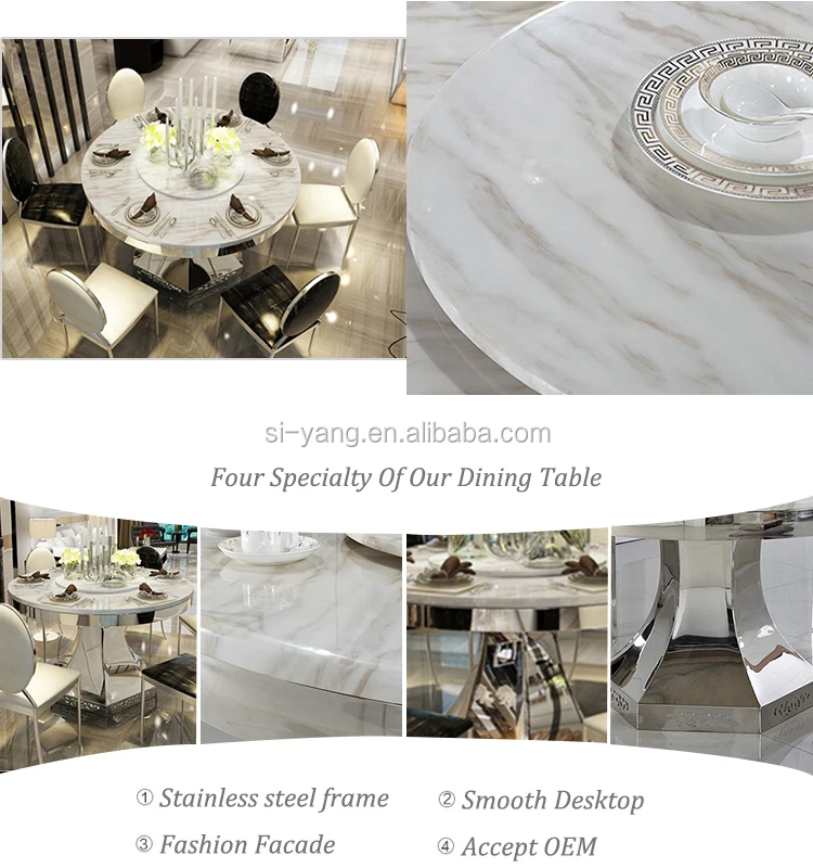 Malaysia Dining Table Set Luxurious Marble Table Tops Mdf Dining Table