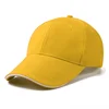Solid Plain Yellow Adjustable Curved Sandwich Sports Hat Baseball Cap for Travel Team