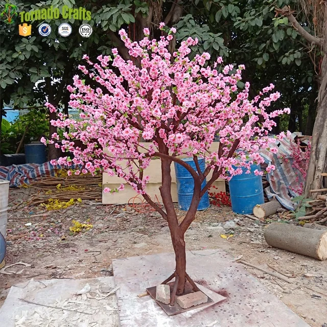 200cm Natural Wooden Trunk Artificial Peach Flowering Tree Buy