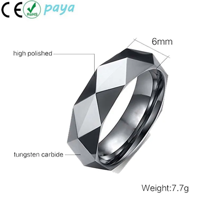 Uniquely 6MM 8MM Tungsten Carbide Mens Wedding Bands 18K Gold Silver Black for Parties Gifts Wood Engagement Promise