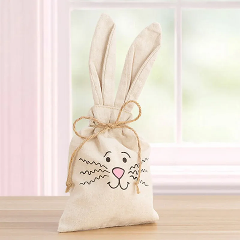 Wholesale Easter Bunny Gift Bag With Floppy Ears Treat Bags Natural ...