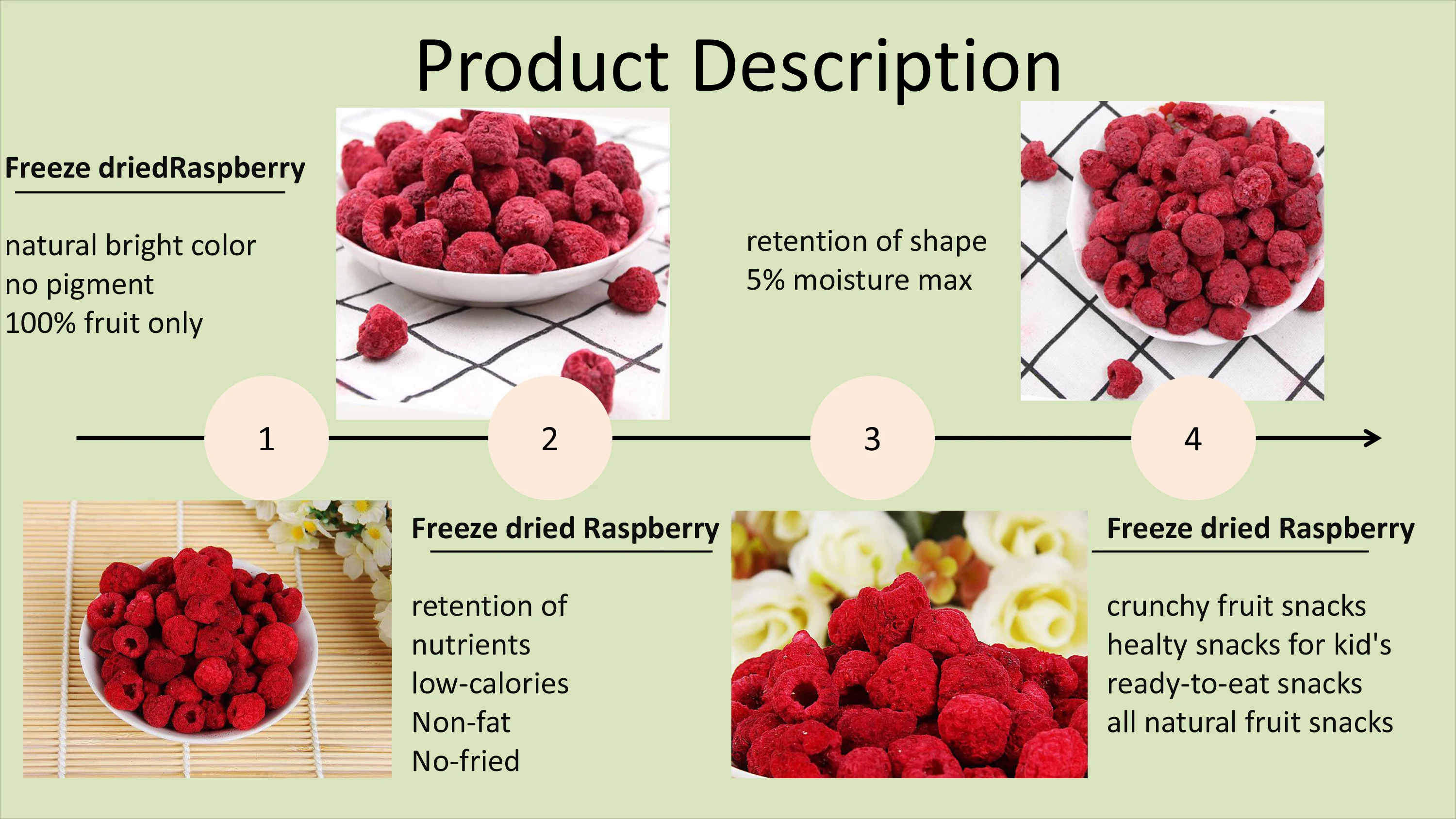 Wholesale bulk Crispy Snacks FD Raspberries for sale