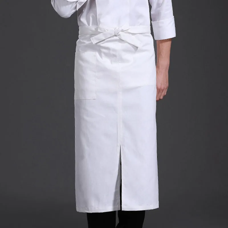 Restaurant Professional Plain White Chef Kitchen Cotton Half Waist