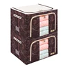 Supply Double Windows Storage Box Steel Frame Folding Storage Bins Blue Wave Point Storage box Oxford Cloth Home Organization