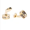 Gold Tone Round Gear Steampunk Copper Cuff Links Cufflinks Men's Business Shirt