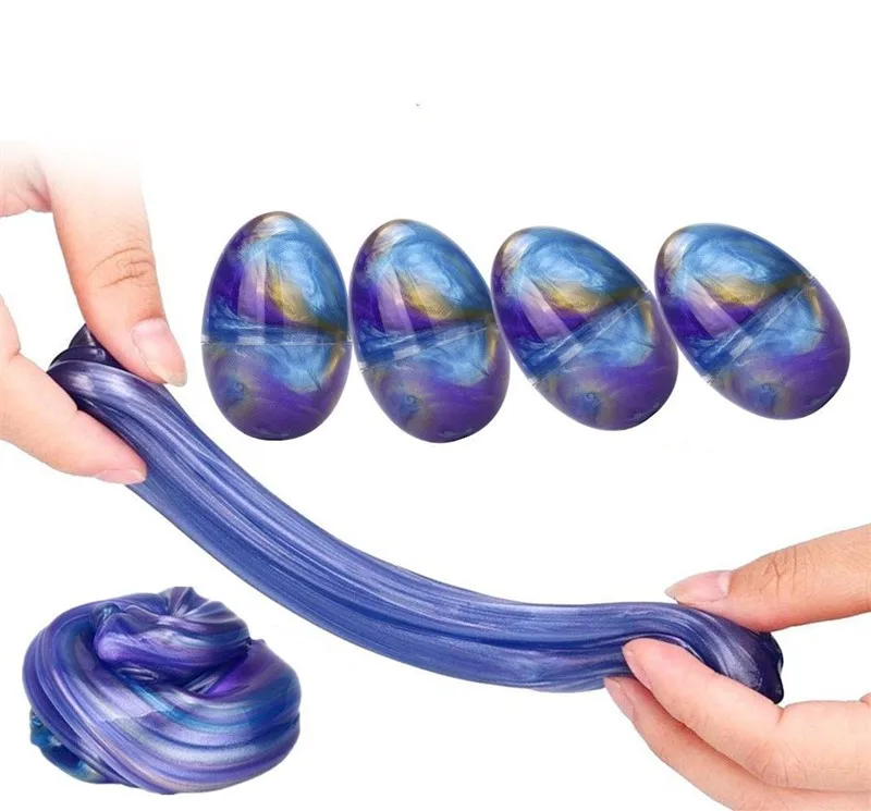 Galaxy Fluffy Slime,24 Pack Soft Egg Slime Nontoxic Colorful Mud Slime