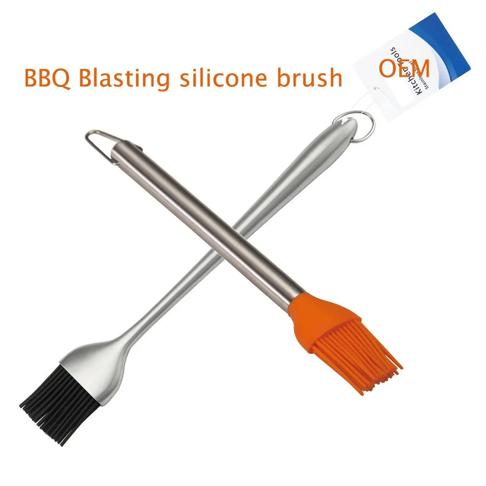 Bbq Tools 430 Stainless Steel Handle Silicone Bristle Cooking Oil Brush