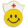 Yellow Smiley Face with Nurse Cap Nursing Enamel Lapel Pin