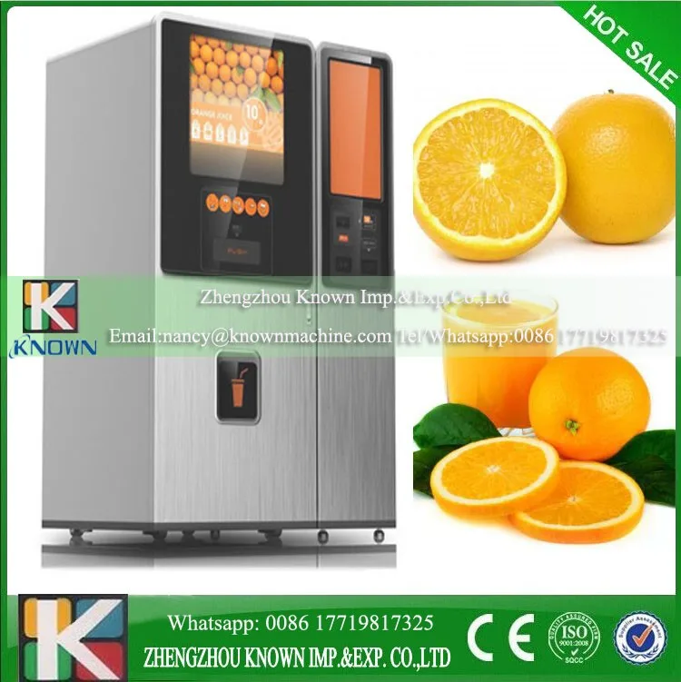 Automated Vending,Coin Operated Orange Juice Fruit Vending Machine For
