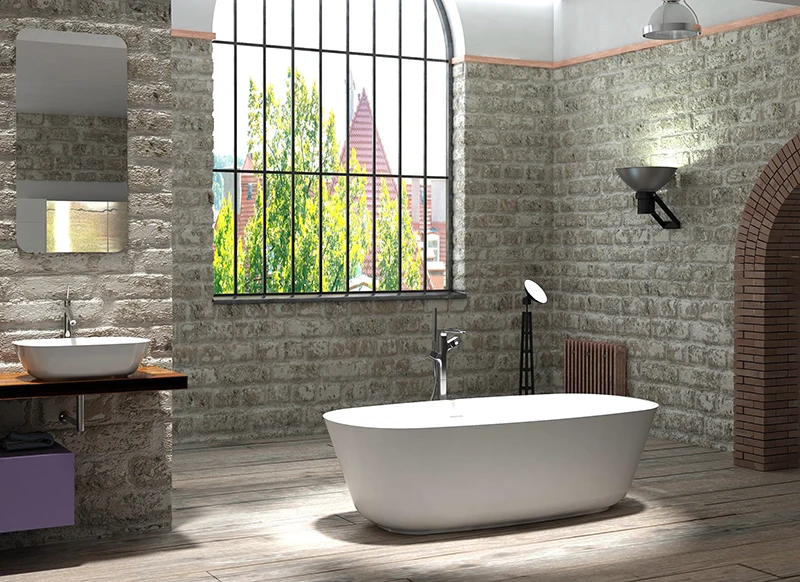 GM-8006Italian designed solid surface artificial stone bathtub