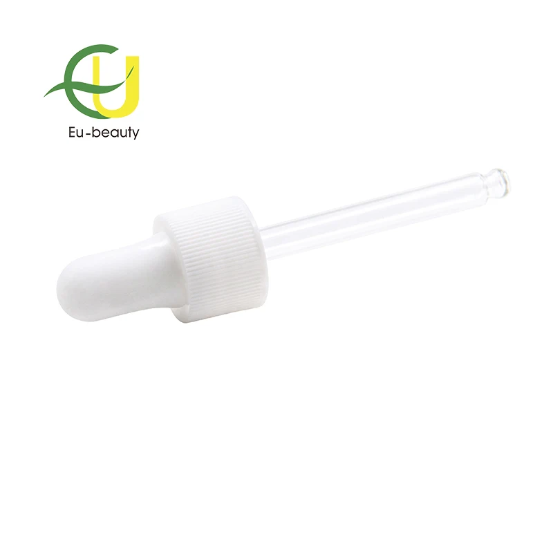 18/410 ribbed white glass pipette dropper silicone bulb