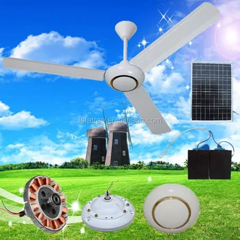 Solar System Solar Electric Ceiling Fan With Led Light