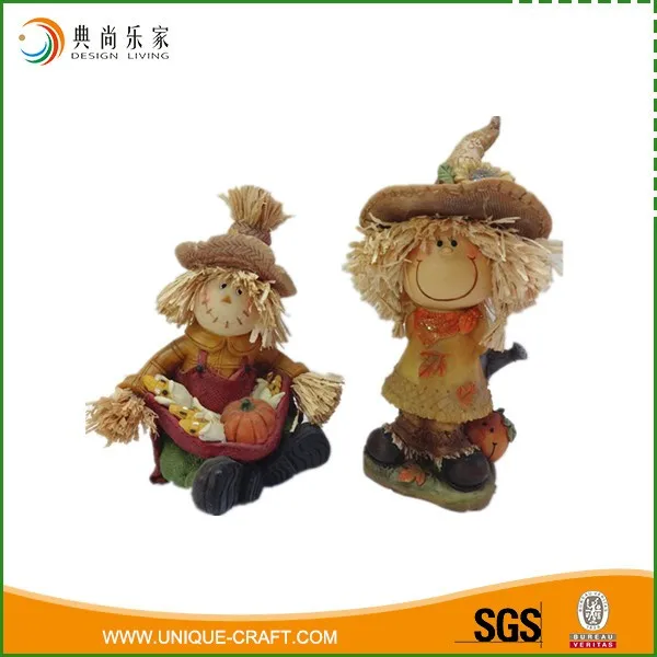 resin material scarecrow for harvest decoration