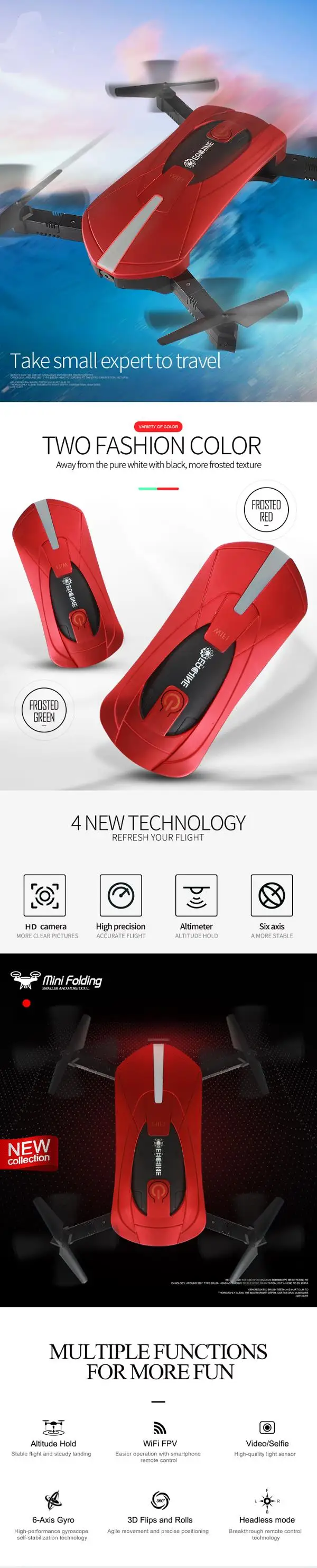 eachine e52 wifi fpv selfie drone