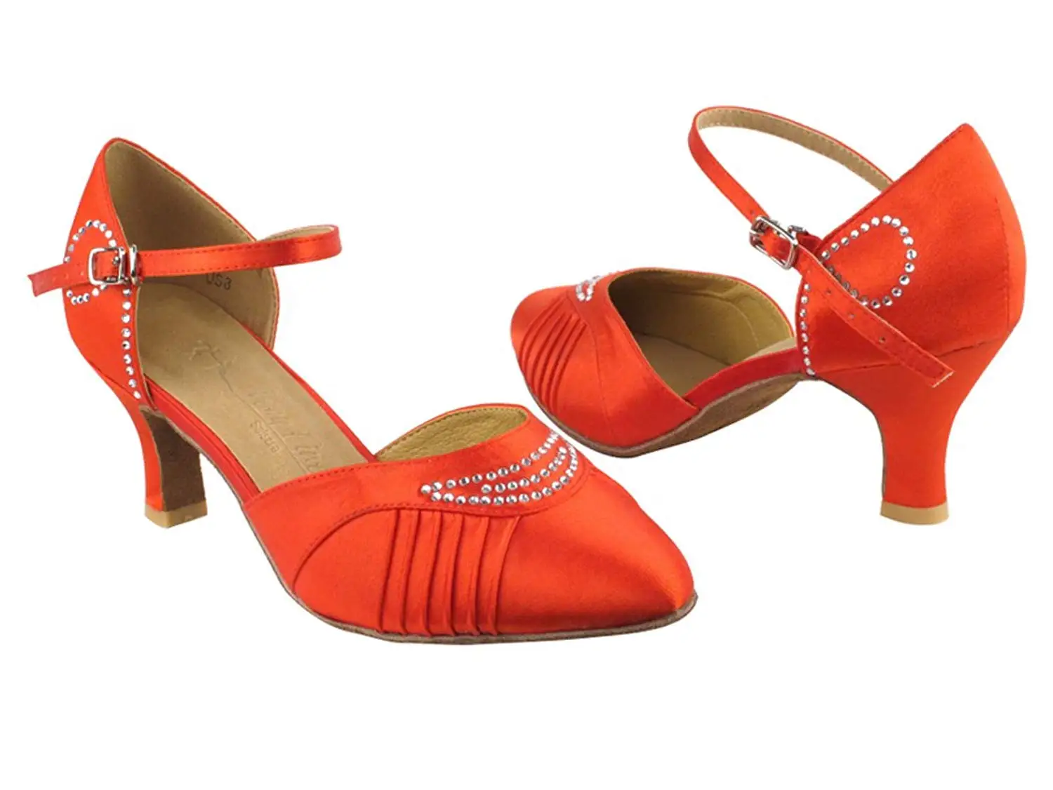 Very Fine Shoes Ladies' Standard & Smooth Salsera Series SERA1397 2.5" Heel (4 Colors: Black Satin, White Satin, Tan Satin, Red Satin) (4.5, Red Satin)