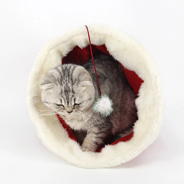 santa hat cat house