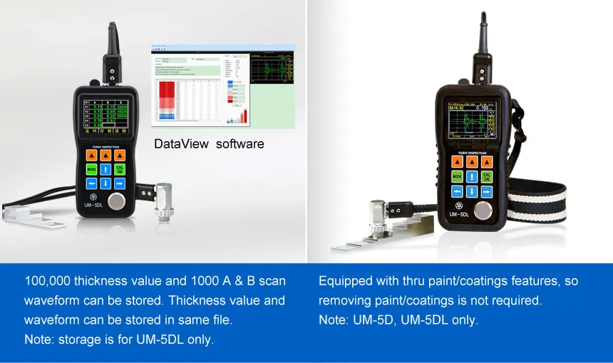 A B Scan Digital Portable Ultrasonic Micrometer Ultrasonic Thickness ...