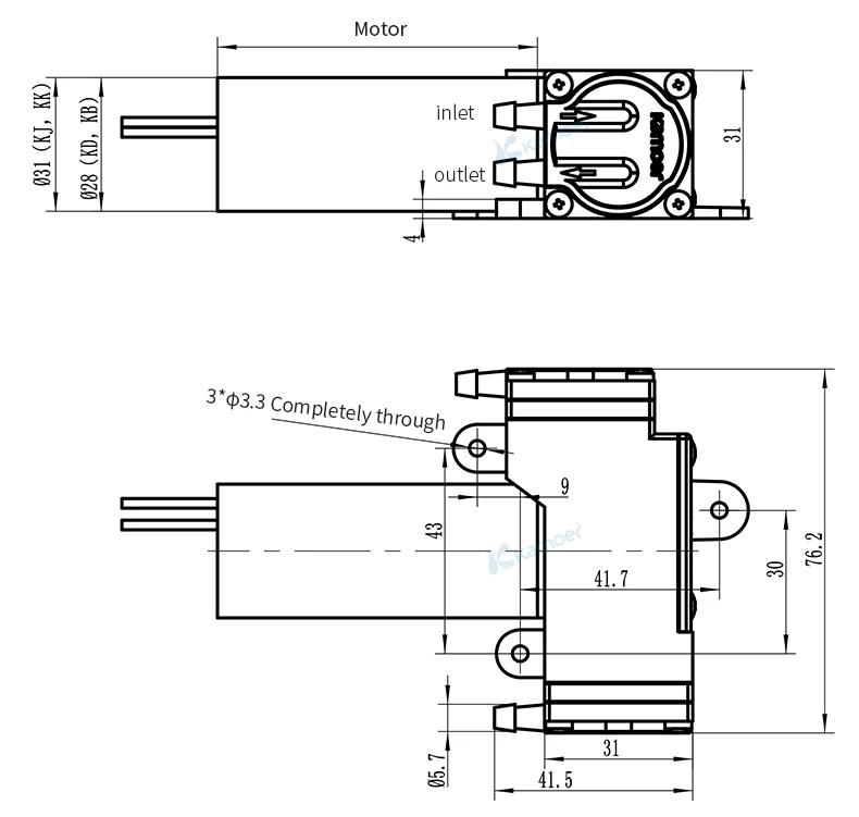 kamoer KVP8 PLUS air electric pump 12v diaphragm vacuum pump 