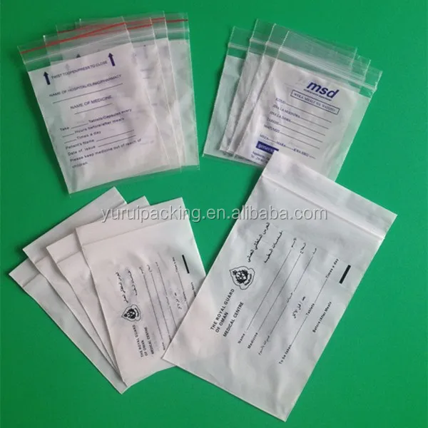 Ldpe Ziplock Plastic Pill Bags Custom Medicine Pill Packaging Bags