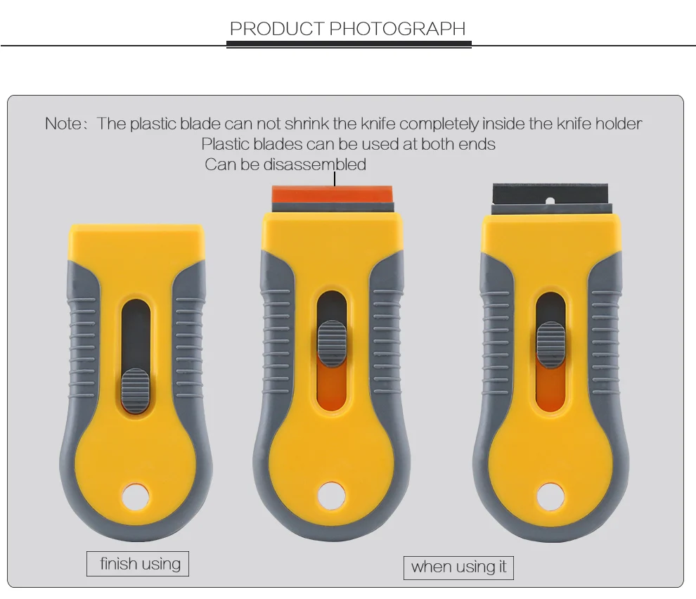 BST-218 Plastic Razor Scraper Double Edged Razor Blades For Glue Removing