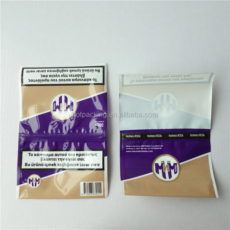 Hand Rolling Tobacco Bag/ Ziplock Hand Rolling Plastic Tobacco Bag