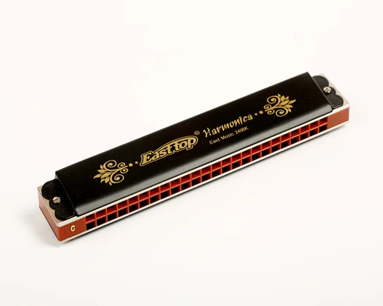 T2406k Easttop Professional Harmonica 24holes Tremolo Harmonica Black