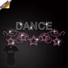 Wholesale custom no minimum floral dance iron on rhinestones accessories motif strass