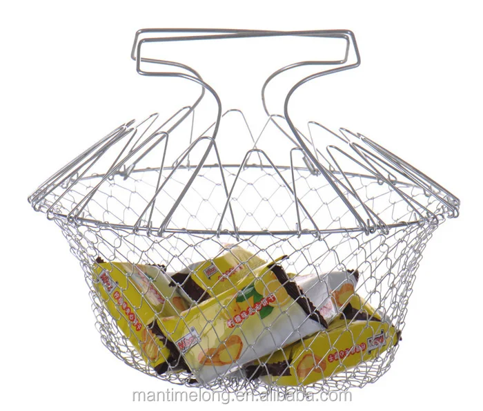 Rock Basket Wire Mesh Folding Mesh Laundry Basket Stainless Steel Mesh