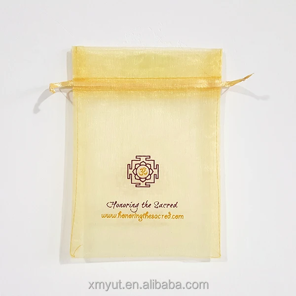 Cheap High Quality Custom Printed Organza Bags Jewelry Gift Cosmetic Packaging Bag with logo Ribbon