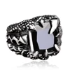 Engagement pure 925 silver zircon platinum poison ring for men