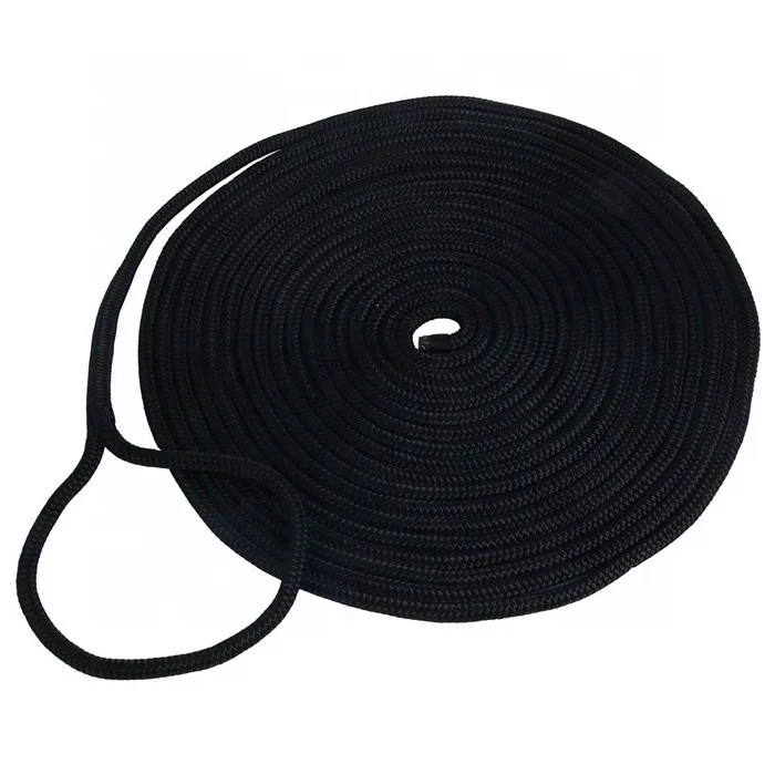 bag set 3/8" x 15' Double Braided Nylon Dock Line with 12 Inch Eyelet | Dock Lines for Boats