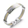 Three Layer Man Bangles Classical Stainless Steel Cross Men Jewelry Personality Religious Bracelets GH759