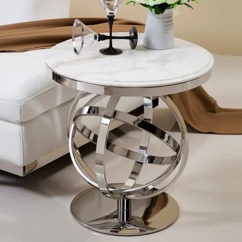 Arabic Style Coffee Table Stainless Steel Marble Side Stainless Steel Marble Side Table