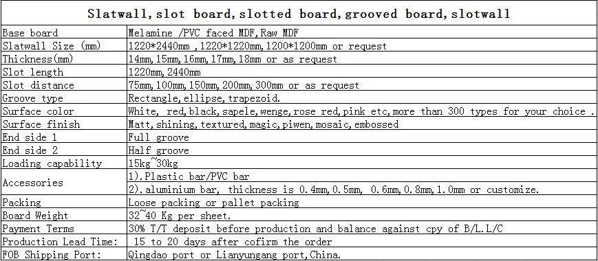 mdf slotboard 