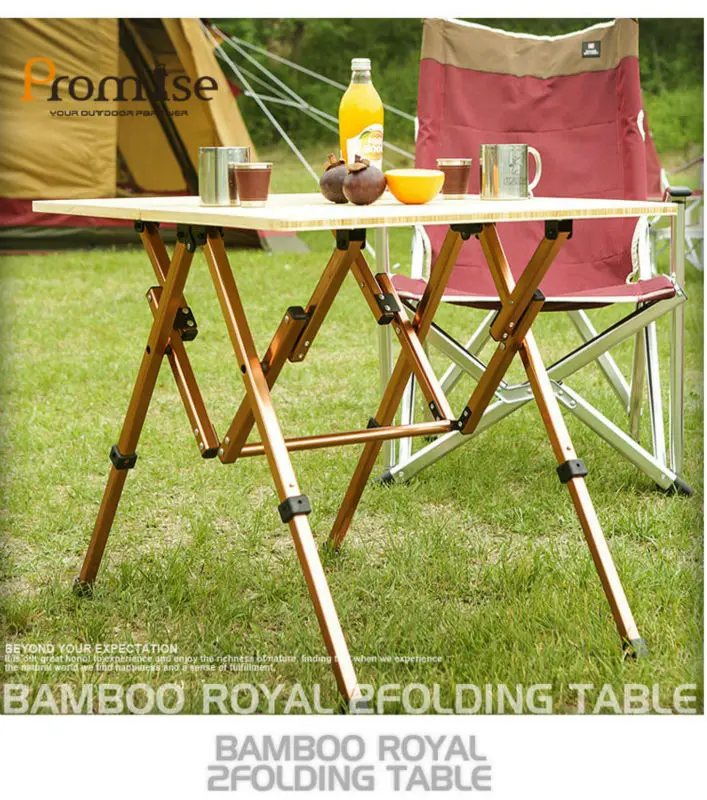 Folding Tablecamp Furniture Foldable Bamboo Camper Table Height