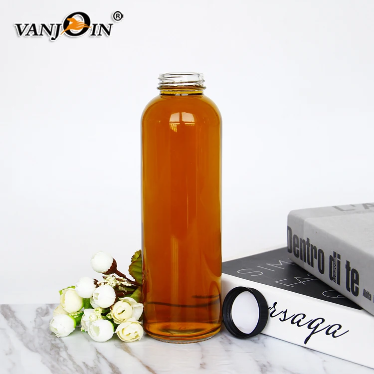 China Factory High Flint Clear 100 Sealed 500ml Kombucha Glass Bottle