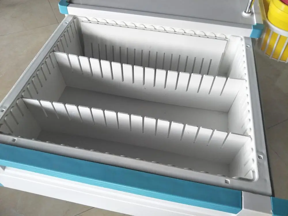 ABS Material Medical Hospital Patients Instrument Cart Treatment Trolley with 1 drawer 3 shelves