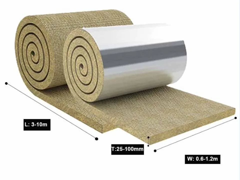 75mm Mineral Wool Acoustic Aerogel Rockwool Aluminium Foil Reinforced