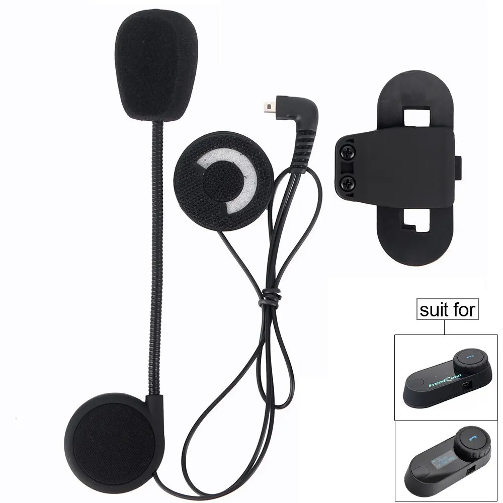 Sturdy and Durable//Black Motorcycle Helmet Speakers,FreedConn T-COMVB Series Headset and Clip Kits for Motorcycle Communication System