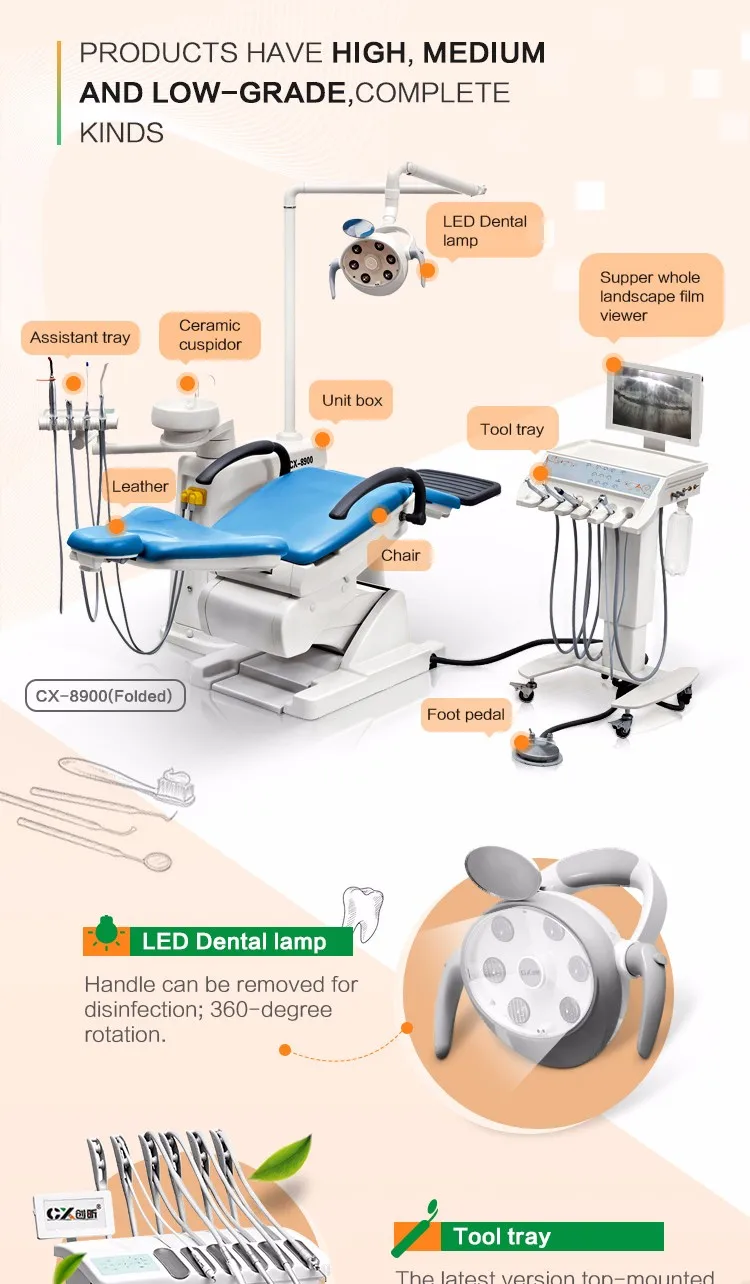 Ergonomic Curved Folding Armrest Dental Spare Parts Dental Unit Chair