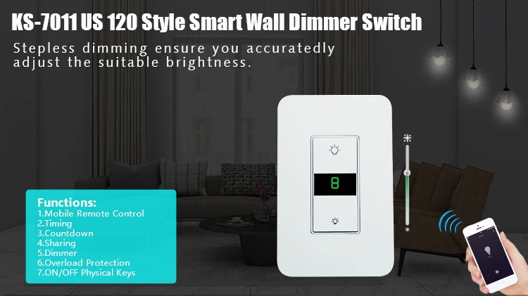 Smart wifi dimmer remote control switch lcd touch wall switches