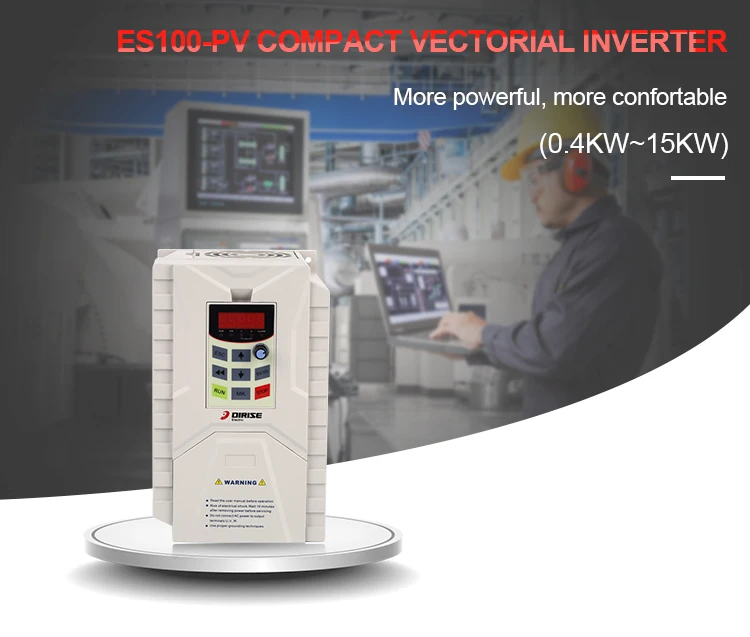 ES100-PV Auxiliary power 24V/50mA Compact Vectorial Inverter Triple phase 220V 20% 0.4~7.5KW for fan